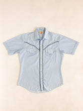 Load image into Gallery viewer, Vintage 70s Authentic Western Youngbloods Light Blue Pearl Snap Shirt