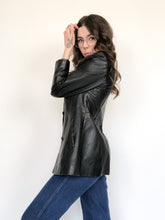 Load image into Gallery viewer, Vintage 00s Black Leather Trench