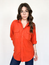 Load image into Gallery viewer, Vintage 70s Big Mike Union Made Orange Flannel Button Up