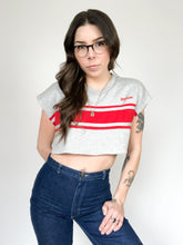 Load image into Gallery viewer, Vintage 80s Wilson Grey & Red Cropped Sweatshirt