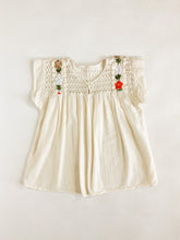 Load image into Gallery viewer, Vintage Embroidered Floral Crochet and Linen Top