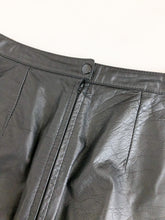 Load image into Gallery viewer, Vintage 80s ‘Perfect’ Black Leather Skirt Waist 26”