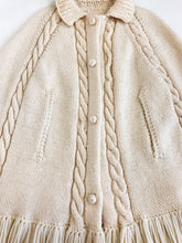 Load image into Gallery viewer, Vintage 70s Hand Knit Fringe Poncho