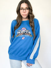 Load image into Gallery viewer, Vintage Rusty Wallace #2 Miller Lite Winners Circle Blue and Grey Sweater