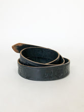 Load image into Gallery viewer, Montana Silversmiths Engraved Western Buckle with Etched Trim on Leather Belt