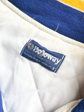 Load image into Gallery viewer, Vintage 80s Blue Satin Bomber Jacket