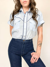 Load image into Gallery viewer, Vintage 70s Authentic Western Youngbloods Light Blue Pearl Snap Shirt