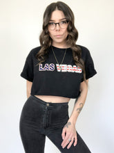 Load image into Gallery viewer, Vintage Las Vegas Stars and Stripes Cropped Tee Size L