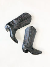 Load image into Gallery viewer, Vintage 80s Justin Black Leather Cowboy Boots Men’s 7.5