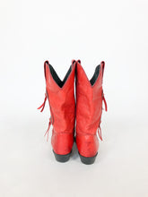Load image into Gallery viewer, Vintage 80s Capezio Red Leather Concho Cowboy Boots Size 9