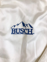 Load image into Gallery viewer, Vintage 80s Busch White Satin Bomber Jacket
