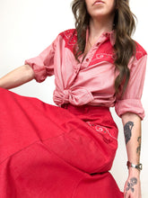 Load image into Gallery viewer, Vintage 70s Roper ‘Rodeo Blue’ Red Western Shirt and Skirt Set