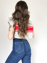 Load image into Gallery viewer, Vintage 80s Wilson Grey & Red Cropped Sweatshirt