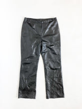 Load image into Gallery viewer, Danier Ultra Soft Black Leather Mid Rise Pants Waist 31”