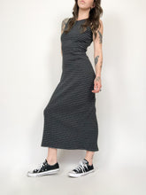 Load image into Gallery viewer, Vintage 90s Le Château Grey Striped Sleeveless Maxi Dress