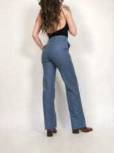 Load image into Gallery viewer, Vintage 70s Dusty Blue Wool Trousers Waist 29”