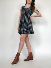 Load image into Gallery viewer, Vintage 90s Navy and White Polka Dot Dress