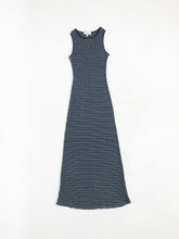 Load image into Gallery viewer, Vintage 90s Le Château Grey Striped Sleeveless Maxi Dress