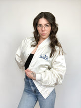 Load image into Gallery viewer, Vintage 80s Busch White Satin Bomber Jacket