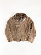 Load image into Gallery viewer, Vintage 70s Skincheetahs Brown Suede Faux Shearling Jacket