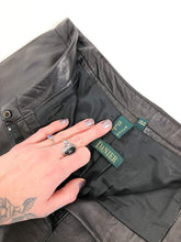 Load image into Gallery viewer, Danier Ultra Soft Black Leather Mid Rise Pants Waist 31”
