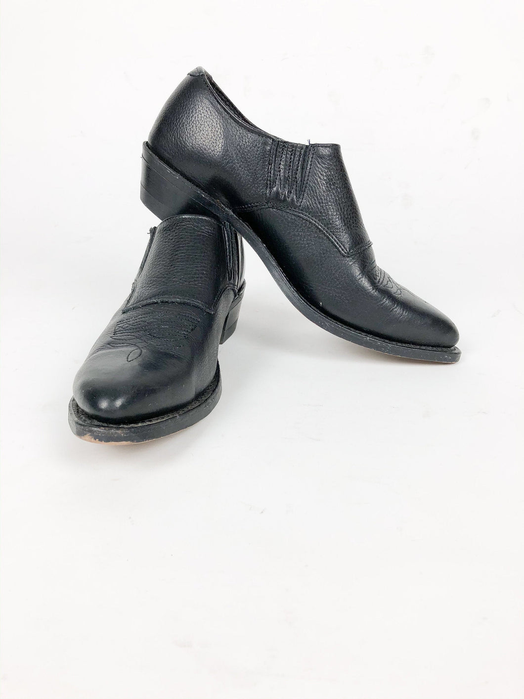 Vintage Black Leather Western Booties Size 7.5