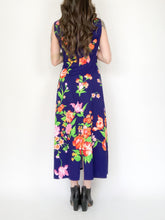 Load image into Gallery viewer, Vintage 70s Sleeveless Floral Maxi Dress
