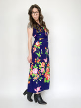 Load image into Gallery viewer, Vintage 70s Sleeveless Floral Maxi Dress
