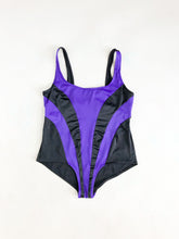 Load image into Gallery viewer, Vintage 80s Island Native Black and Purple One Piece Size L/XL
