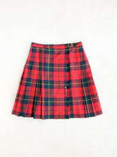 Load image into Gallery viewer, Vintage 80s Red and Green Pleated Kilt Waist 32”
