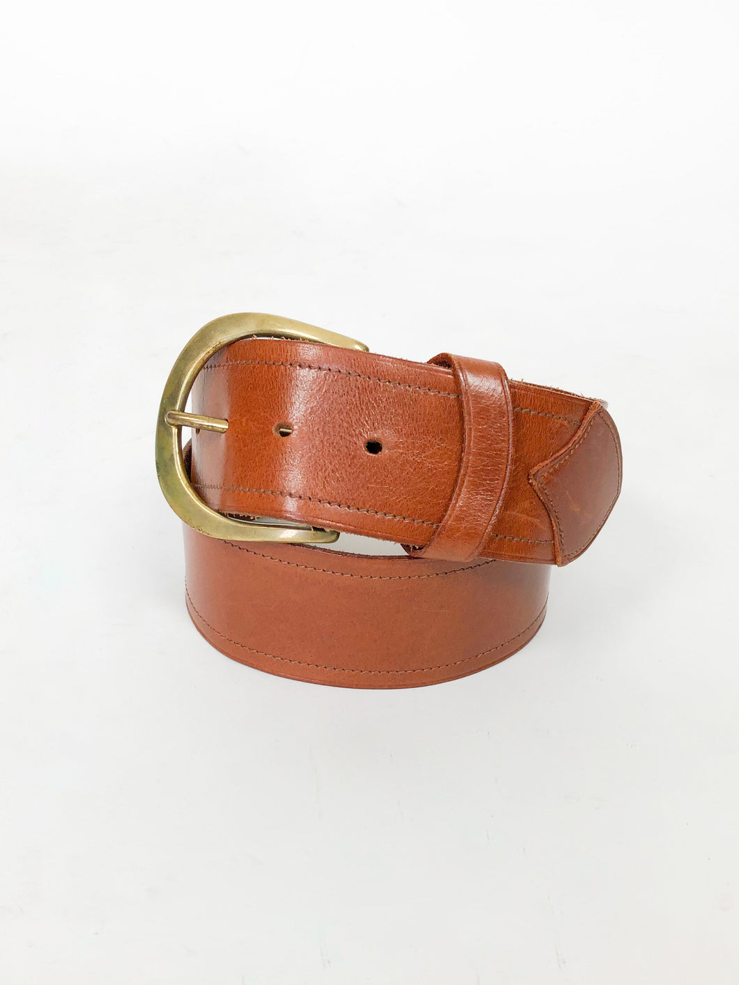 Vintage Ports International Cognac Leather Belt