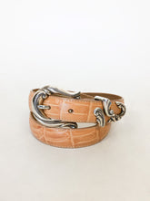 Load image into Gallery viewer, Vintage 80s Coldwater Creek Tan Mock Croc Belt
