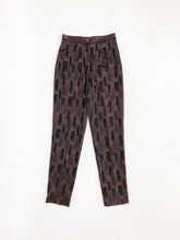 Load image into Gallery viewer, Vintage 90s Votre Nom Brown and Black High Rise Trousers Waist 26”
