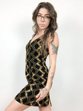 Load image into Gallery viewer, Vintage 80s Nu-Mode Black and Gold Sequin Party Dress
