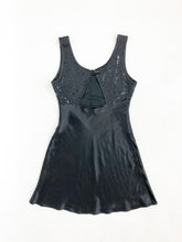 Load image into Gallery viewer, Vintage 90s Evidence Black Satin and Sparkle Party Dress
