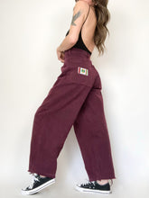Load image into Gallery viewer, Vintage 90s Cross Colours Burgundy High Rise Baggy Jeans Waist 31/32”
