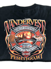 Load image into Gallery viewer, Vintage 2005 Harley Davidson Vandervest Peshtigo, WI Cropped Tee Size XL
