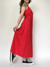 Load image into Gallery viewer, Vintage 90s Smart Set Red &amp; White Polka Dot Maxi Dress
