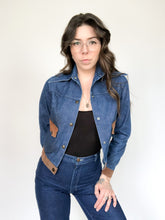 Load image into Gallery viewer, Vintage ‘Lady Wrangler’ Sportswear Cropped Denim &amp; Suede Jacket
