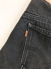 Load image into Gallery viewer, Vintage 80s Levis Black Orange Tab Cut Off Shorts Waist 36”
