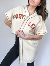 Load image into Gallery viewer, Vintage 1950s Embroidered Fort Lee Doge Davis Flannel Little League Baseball Jersey
