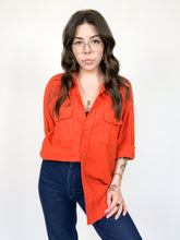 Load image into Gallery viewer, Vintage 70s Big Mike Union Made Orange Flannel Button Up
