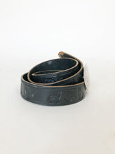 Load image into Gallery viewer, Montana Silversmiths Engraved Western Buckle with Etched Trim on Leather Belt

