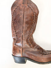 Load image into Gallery viewer, Vintage Dan Post Dark Brown Leather Cowboy Boots Men’s 8
