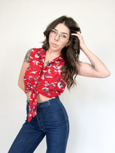 Load image into Gallery viewer, Vintage 90s Liz Claiborne Hawaiian Tie Up Top
