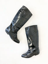 Load image into Gallery viewer, Vintage 80s Ascot 1908 Black Leather Equestrian Riding Boots Size 7
