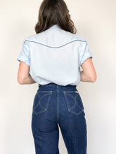 Load image into Gallery viewer, Vintage 70s Authentic Western Youngbloods Light Blue Pearl Snap Shirt
