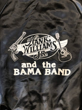 Load image into Gallery viewer, Vintage 80s Hank Williams Jr and the Bama Band Black Satin Jacket
