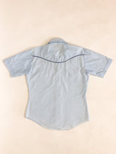 Load image into Gallery viewer, Vintage 70s Authentic Western Youngbloods Light Blue Pearl Snap Shirt
