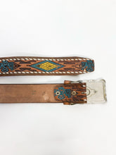 Load image into Gallery viewer, Vintage Thunderbird Hand Painted Embossed Leather Belt
